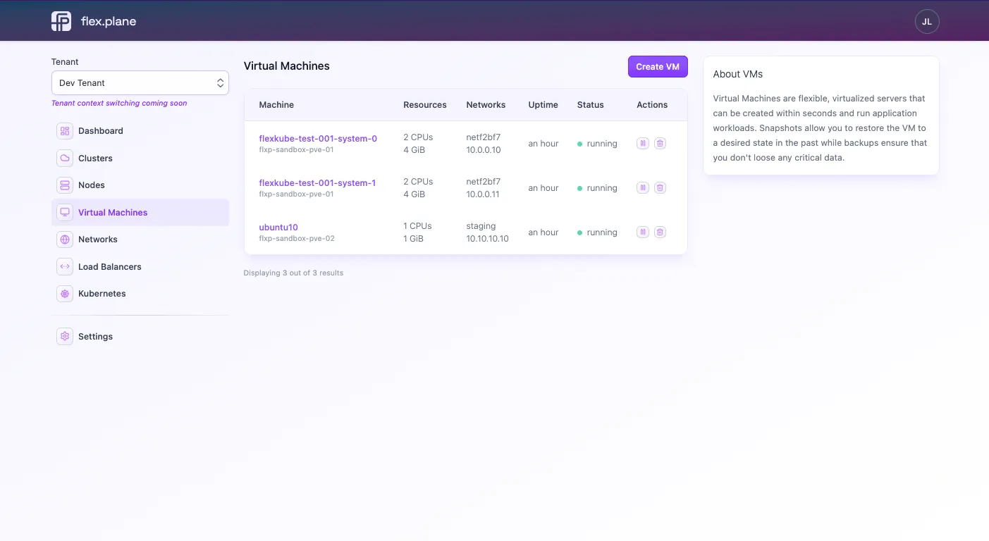flex.plane self-service portal