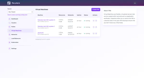 flex.plane self-service portal